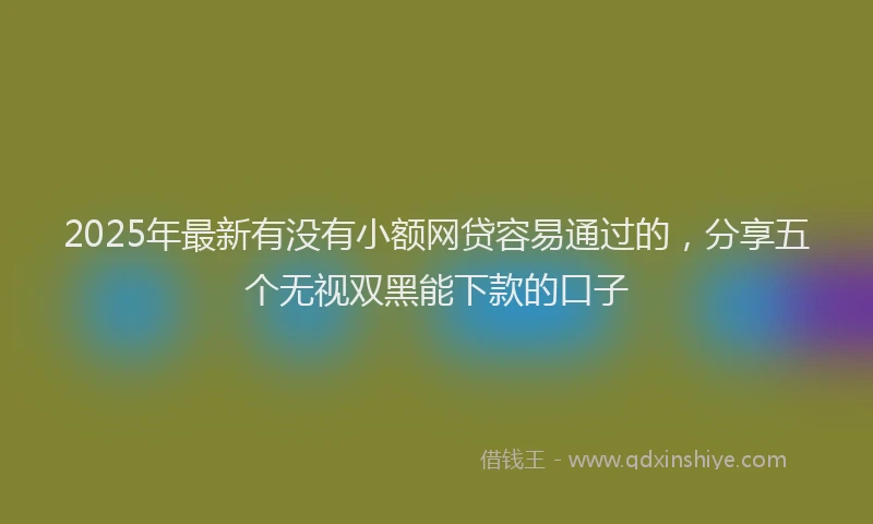 2025年最新有没有小额网贷容易通过的，分享五个无视双黑能下款的口子