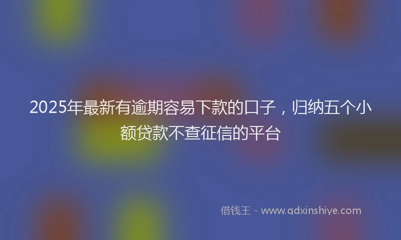 2025年最新有逾期容易下款的口子，归纳五个小额贷款不查征信的平台