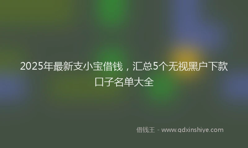 2025年最新支小宝借钱，汇总5个无视黑户下款口子名单大全