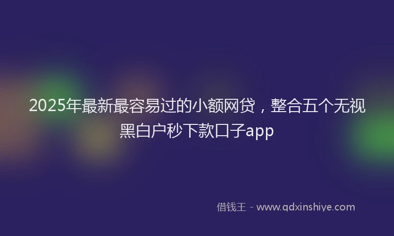 2025年最新最容易过的小额网贷，整合五个无视黑白户秒下款口子app