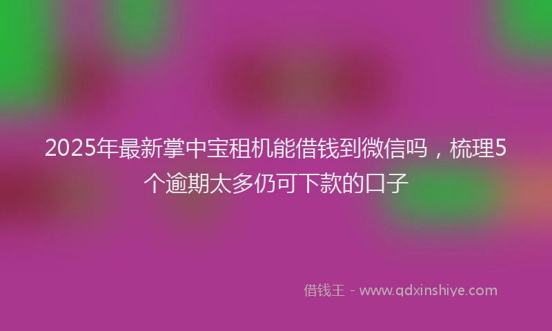 2025年最新掌中宝租机能借钱到微信吗，梳理5个逾期太多仍可下款的口子