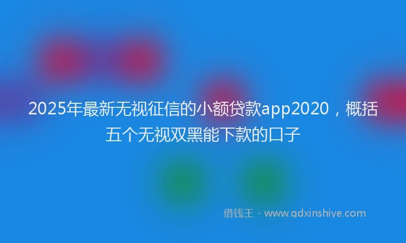 2025年最新无视征信的小额贷款app2020，概括五个无视双黑能下款的口子