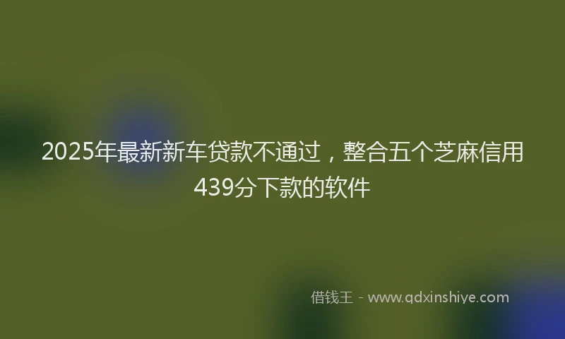 2025年最新新车贷款不通过，整合五个芝麻信用439分下款的软件