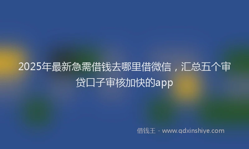 2025年最新急需借钱去哪里借微信，汇总五个审贷口子审核加快的app