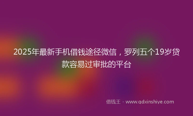 2025年最新手机借钱途径微信，罗列五个19岁贷款容易过审批的平台