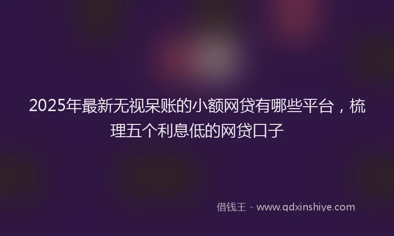 2025年最新无视呆账的小额网贷有哪些平台，梳理五个利息低的网贷口子