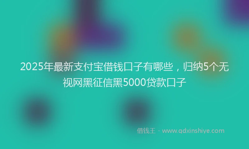 2025年最新支付宝借钱口子有哪些，归纳5个无视网黑征信黑5000贷款口子