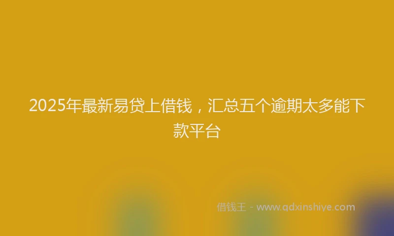 2025年最新易贷上借钱，汇总五个逾期太多能下款平台