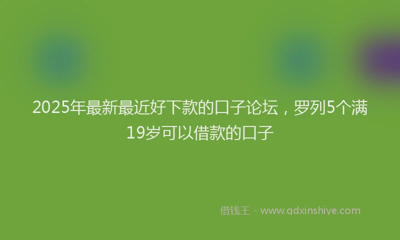 2025年最新最近好下款的口子论坛，罗列5个满19岁可以借款的口子
