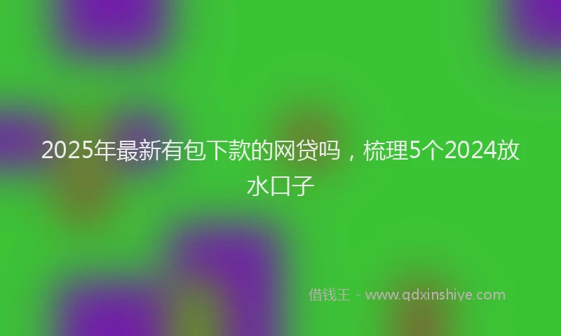 2025年最新有包下款的网贷吗，梳理5个2024放水口子