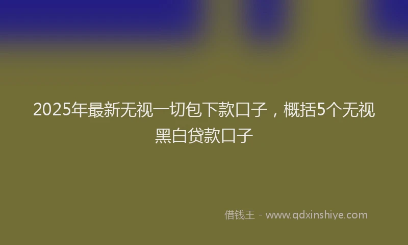 2025年最新无视一切包下款口子，概括5个无视黑白贷款口子