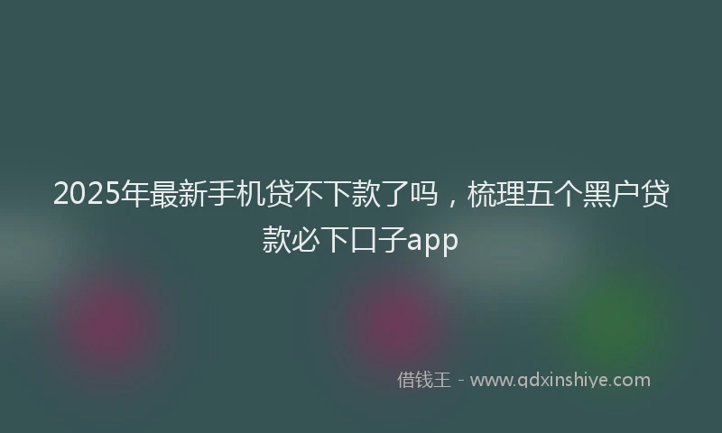 2025年最新手机贷不下款了吗，梳理五个黑户贷款必下口子app