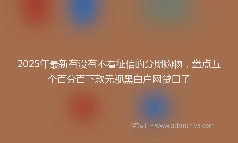2025年最新有没有不看征信的分期购物，盘点五个百分百下款无视黑白户网贷口子