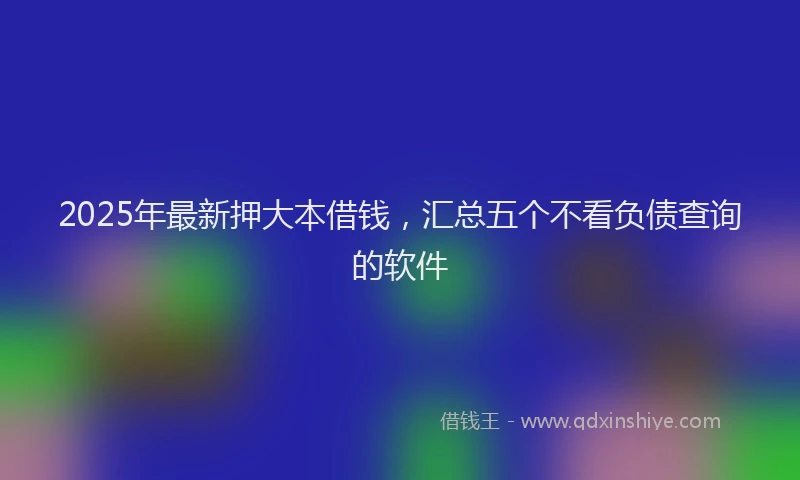 2025年最新押大本借钱，汇总五个不看负债查询的软件