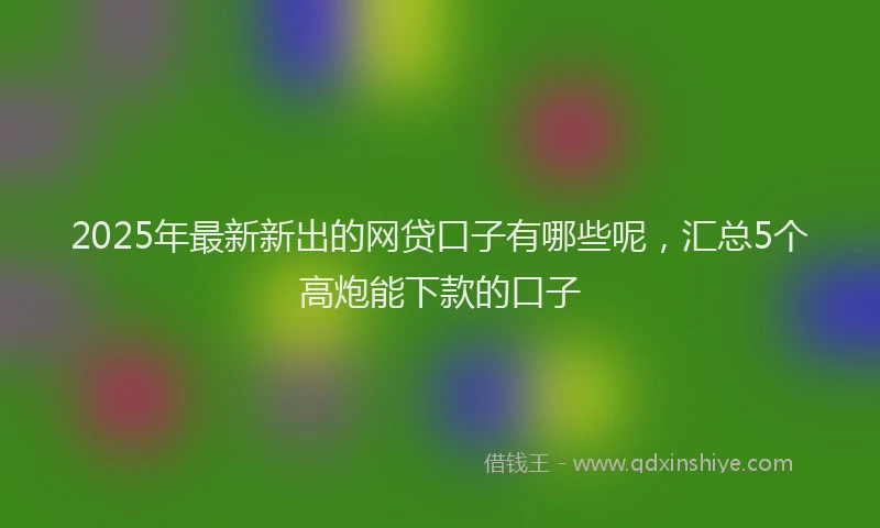 2025年最新新出的网贷口子有哪些呢,汇总5个高炮能下款的口子