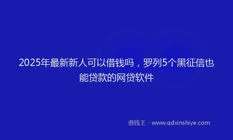 2025年最新新人可以借钱吗，罗列5个黑征信也能贷款的网贷软件