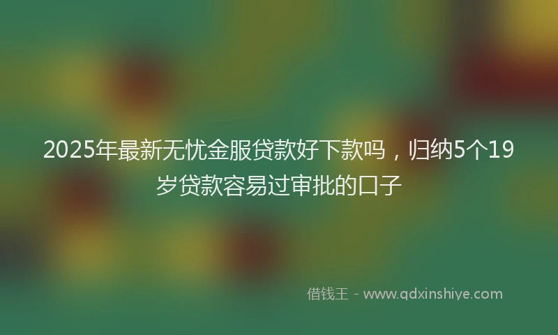 2025年最新无忧金服贷款好下款吗，归纳5个19岁贷款容易过审批的口子