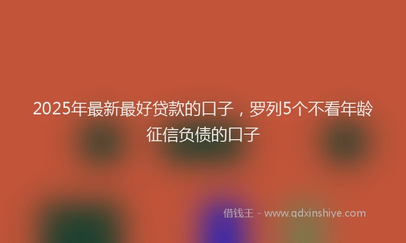 2025年最新最好贷款的口子，罗列5个不看年龄征信负债的口子