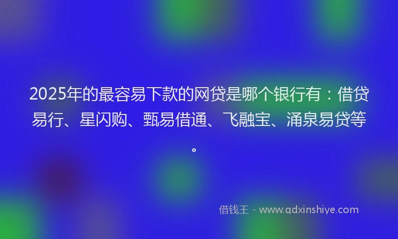 2025年的最容易下款的网贷是哪个银行有：借贷易行、星闪购、甄易借通、飞融宝、涌泉易贷等。