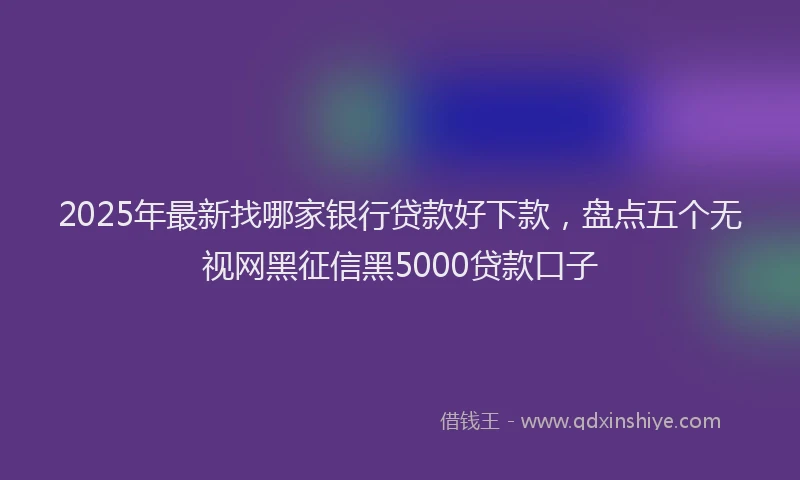 2025年最新找哪家银行贷款好下款，盘点五个无视网黑征信黑5000贷款口子