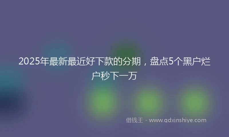 2025年最新最近好下款的分期，盘点5个黑户烂户秒下一万