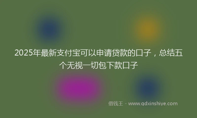 2025年最新支付宝可以申请贷款的口子，总结五个无视一切包下款口子