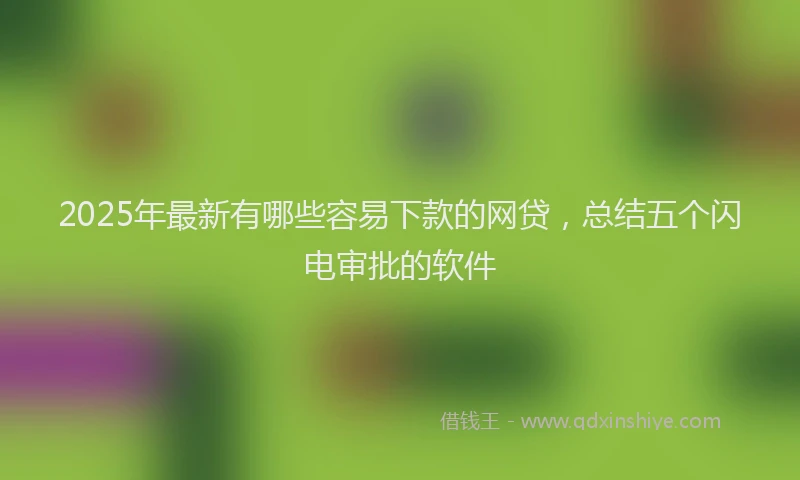 2025年最新有哪些容易下款的网贷，总结五个闪电审批的软件