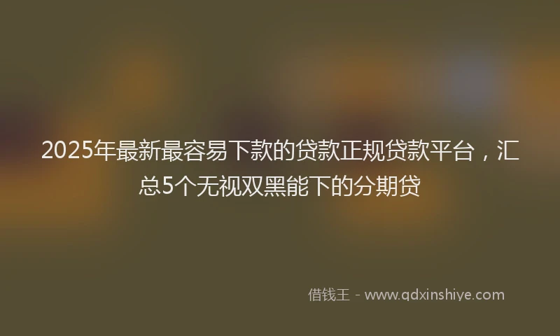 2025年最新最容易下款的贷款正规贷款平台，汇总5个无视双黑能下的分期贷