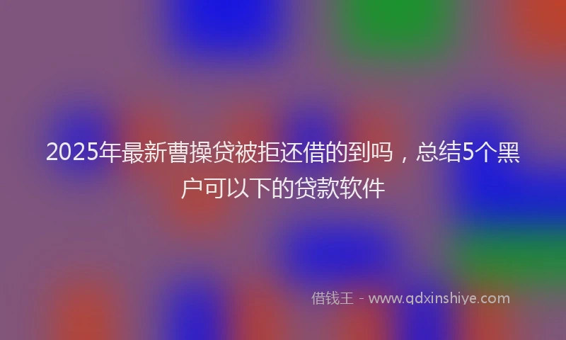 2025年最新曹操贷被拒还借的到吗，总结5个黑户可以下的贷款软件