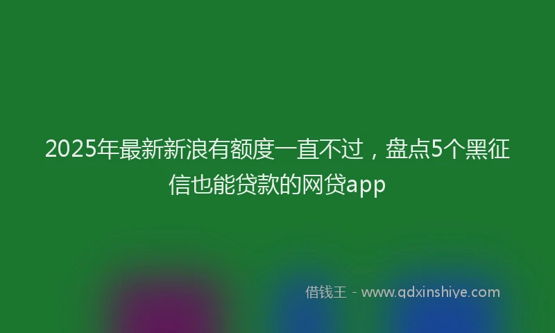 2025年最新新浪有额度一直不过，盘点5个黑征信也能贷款的网贷app