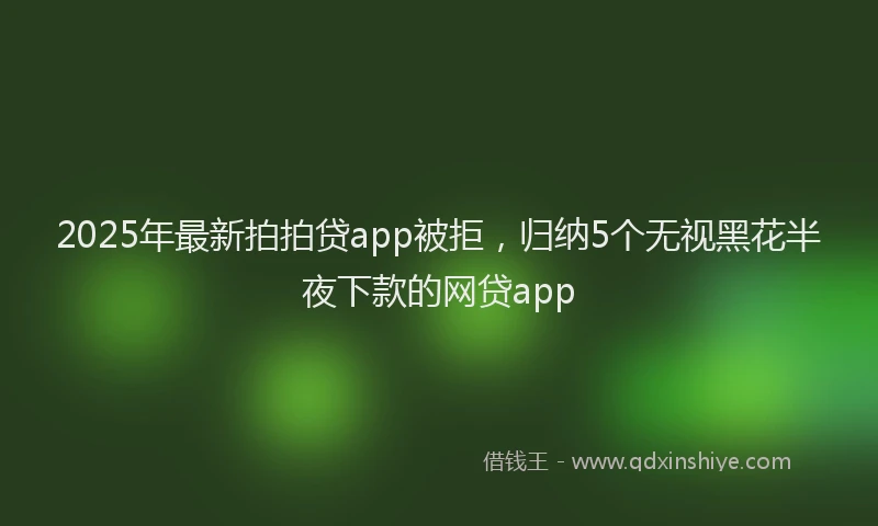 2025年最新拍拍贷app被拒，归纳5个无视黑花半夜下款的网贷app