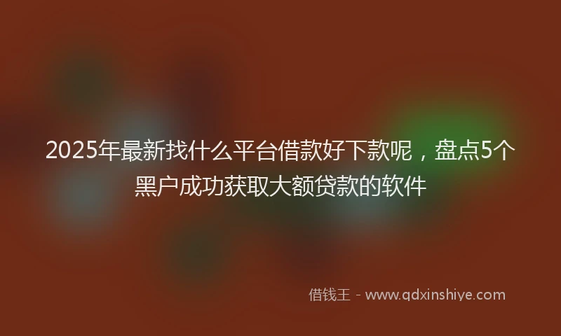 2025年最新找什么平台借款好下款呢，盘点5个黑户成功获取大额贷款的软件