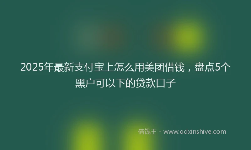 2025年最新支付宝上怎么用美团借钱，盘点5个黑户可以下的贷款口子