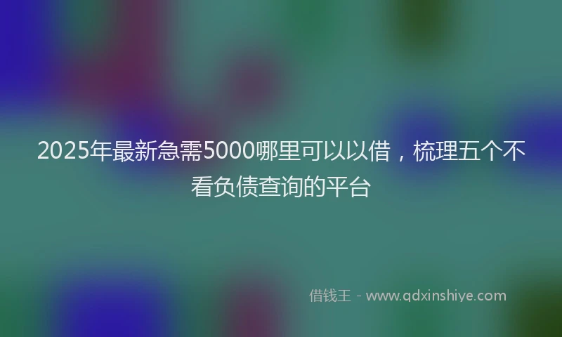 2025年最新急需5000哪里可以以借，梳理五个不看负债查询的平台