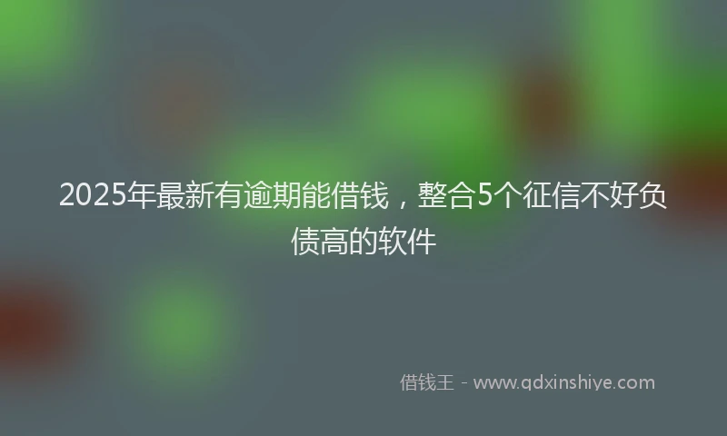 2025年最新有逾期能借钱，整合5个征信不好负债高的软件