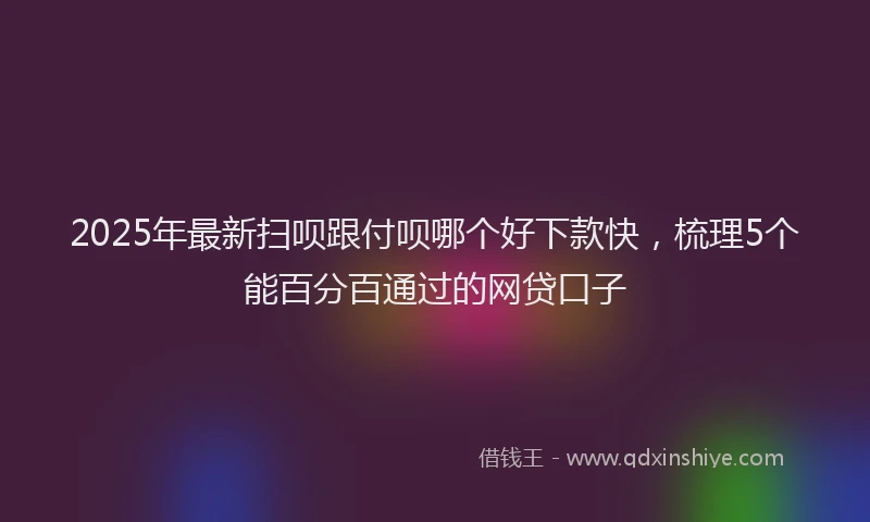 2025年最新扫呗跟付呗哪个好下款快，梳理5个能百分百通过的网贷口子
