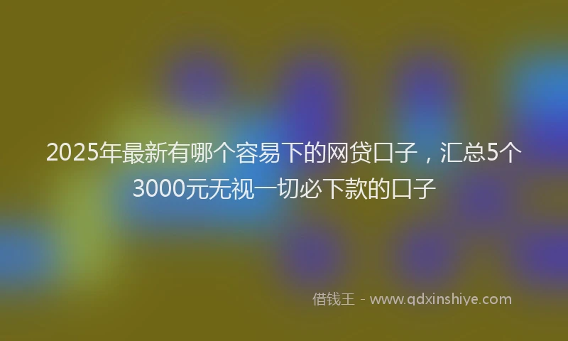 2025年最新有哪个容易下的网贷口子，汇总5个3000元无视一切必下款的口子