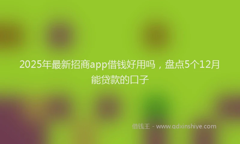 2025年最新招商app借钱好用吗，盘点5个12月能贷款的口子