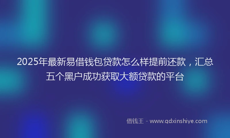 2025年最新易借钱包贷款怎么样提前还款，汇总五个黑户成功获取大额贷款的平台