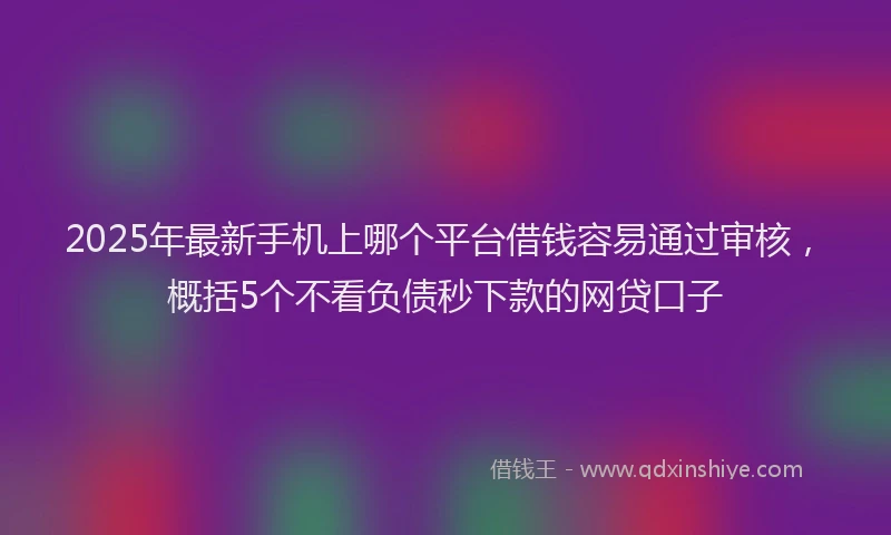 2025年最新手机上哪个平台借钱容易通过审核，概括5个不看负债秒下款的网贷口子