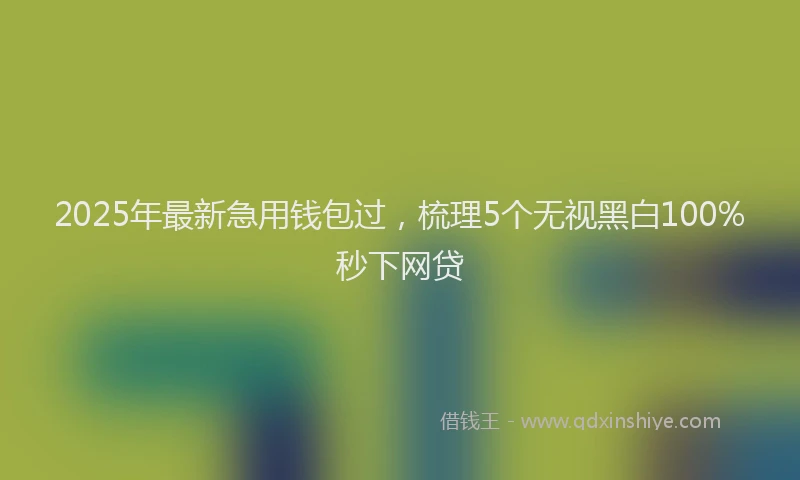 2025年最新急用钱包过，梳理5个无视黑白100%秒下网贷