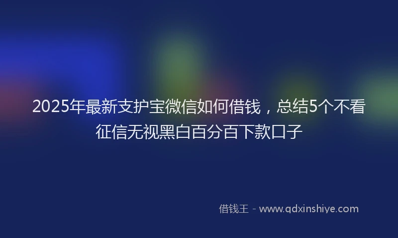 2025年最新支护宝微信如何借钱，总结5个不看征信无视黑白百分百下款口子