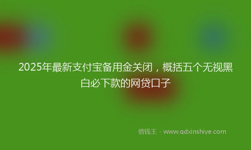 2025年最新支付宝备用金关闭，概括五个无视黑白必下款的网贷口子