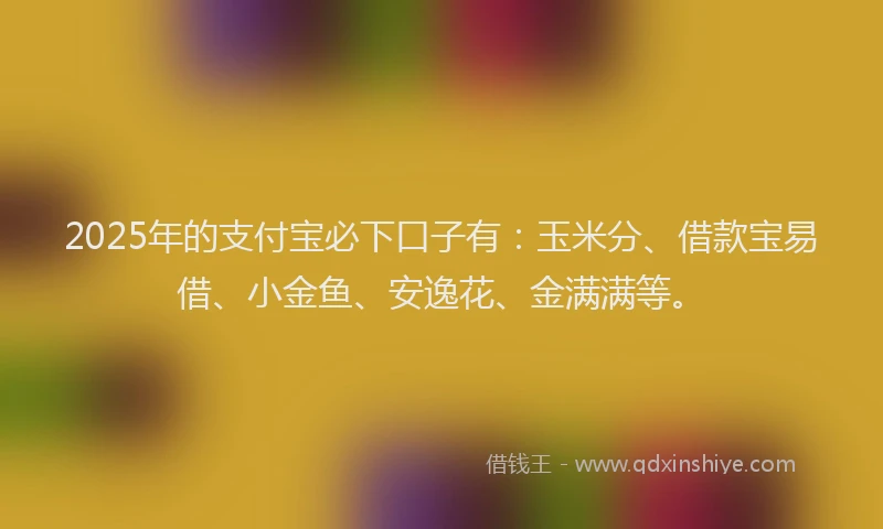 2025年的支付宝必下口子有：玉米分、借款宝易借、小金鱼、安逸花、金满满等。