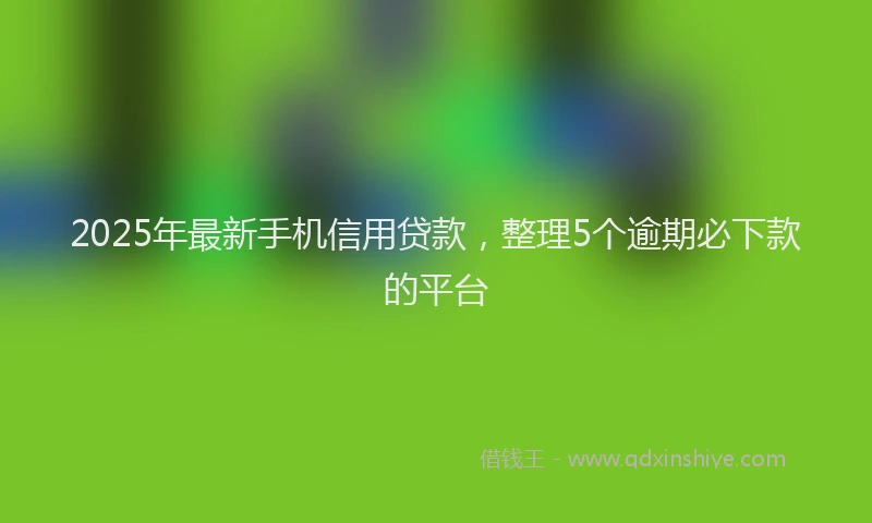 2025年最新手机信用贷款，整理5个逾期必下款的平台