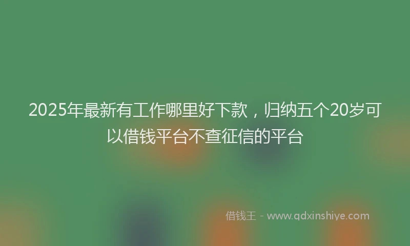 2025年最新有工作哪里好下款，归纳五个20岁可以借钱平台不查征信的平台