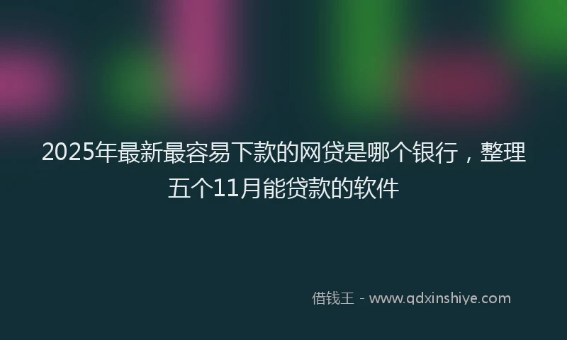 2025年最新最容易下款的网贷是哪个银行，整理五个11月能贷款的软件
