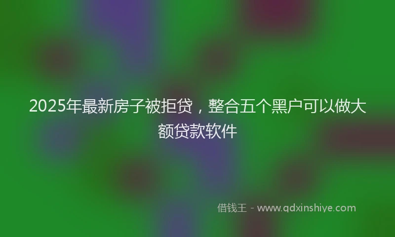 2025年最新房子被拒贷，整合五个黑户可以做大额贷款软件