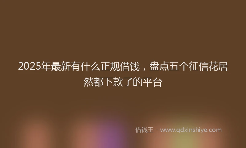 2025年最新有什么正规借钱，盘点五个征信花居然都下款了的平台