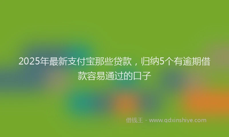 2025年最新支付宝那些贷款，归纳5个有逾期借款容易通过的口子